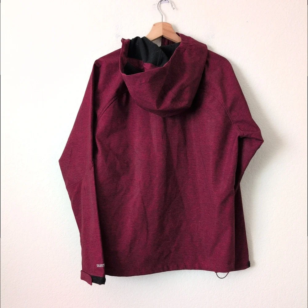 Burton Process Softshell‎ Jacket Mens Small Burgundy Red Full Zip Hoodie Coat
